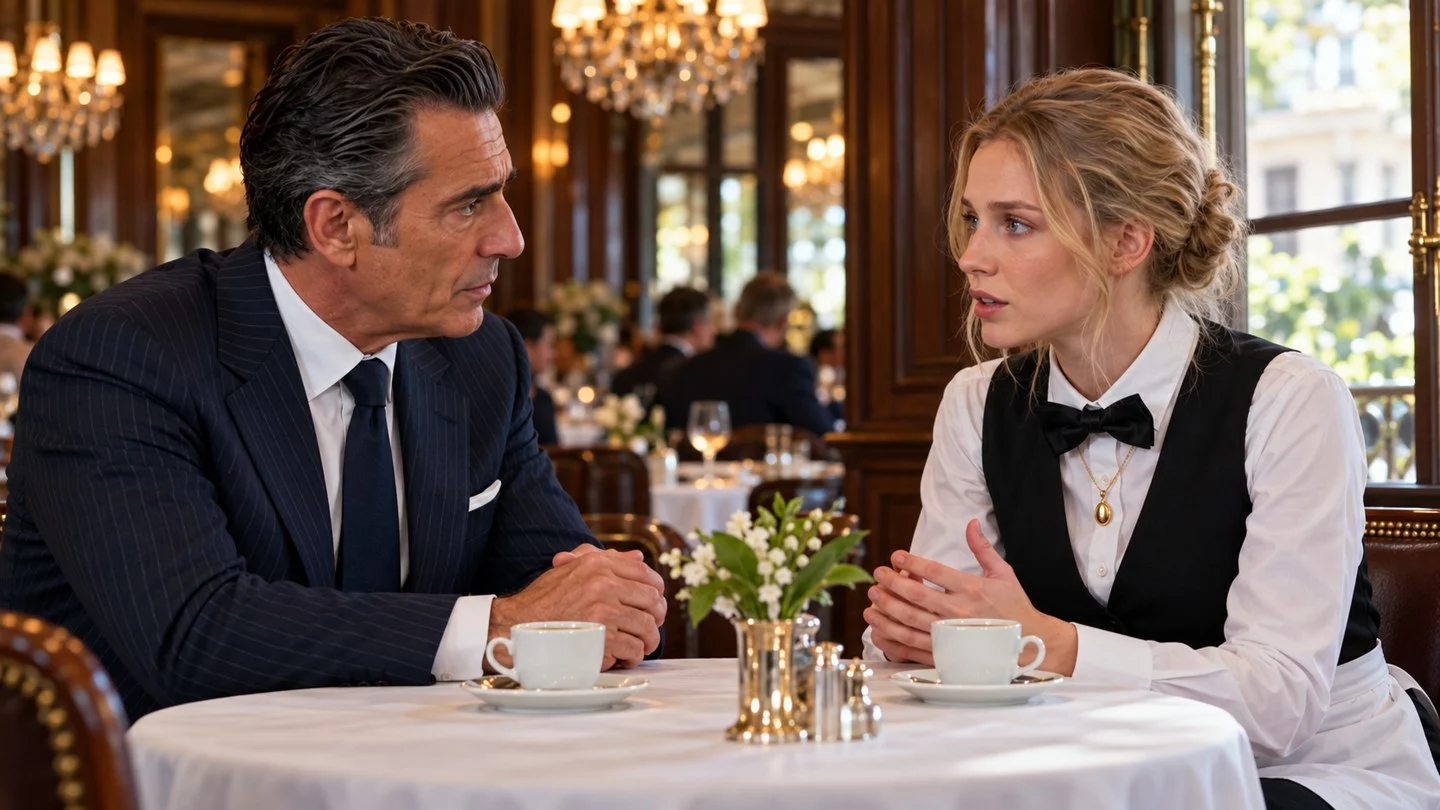 Léa et Alexandre discutent autour d’un café.
